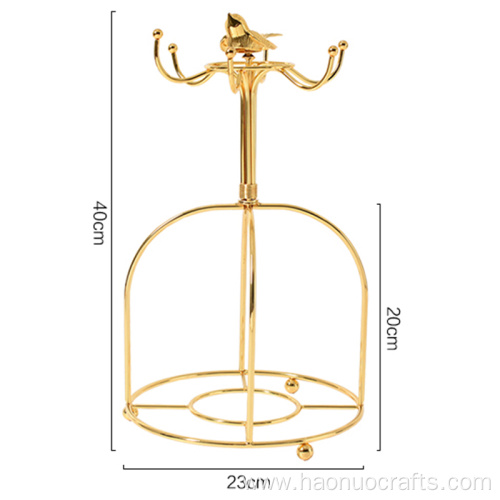 Bird gold-plated British cup holder storage rack